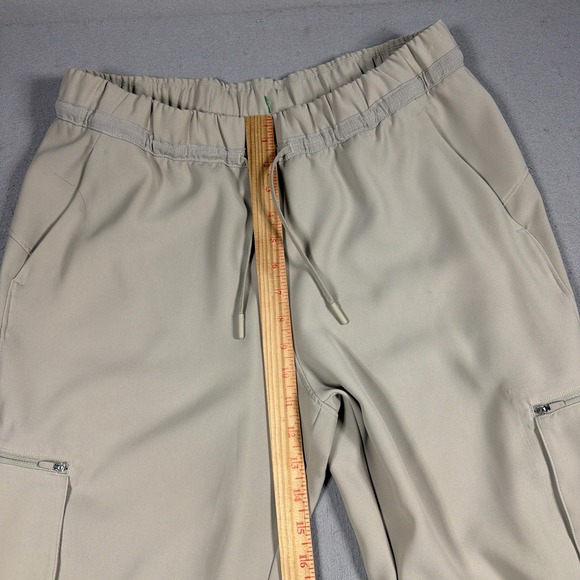 Lululemon Relaxed Mid Rise Cargo Pant Women 10 Raw Linen Drawcord Utility Casual - Picture 5 of 10